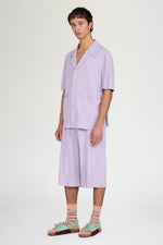Lilac Leather Relaxed Shirt