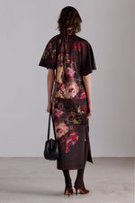 Painterly Rose Print Blouse