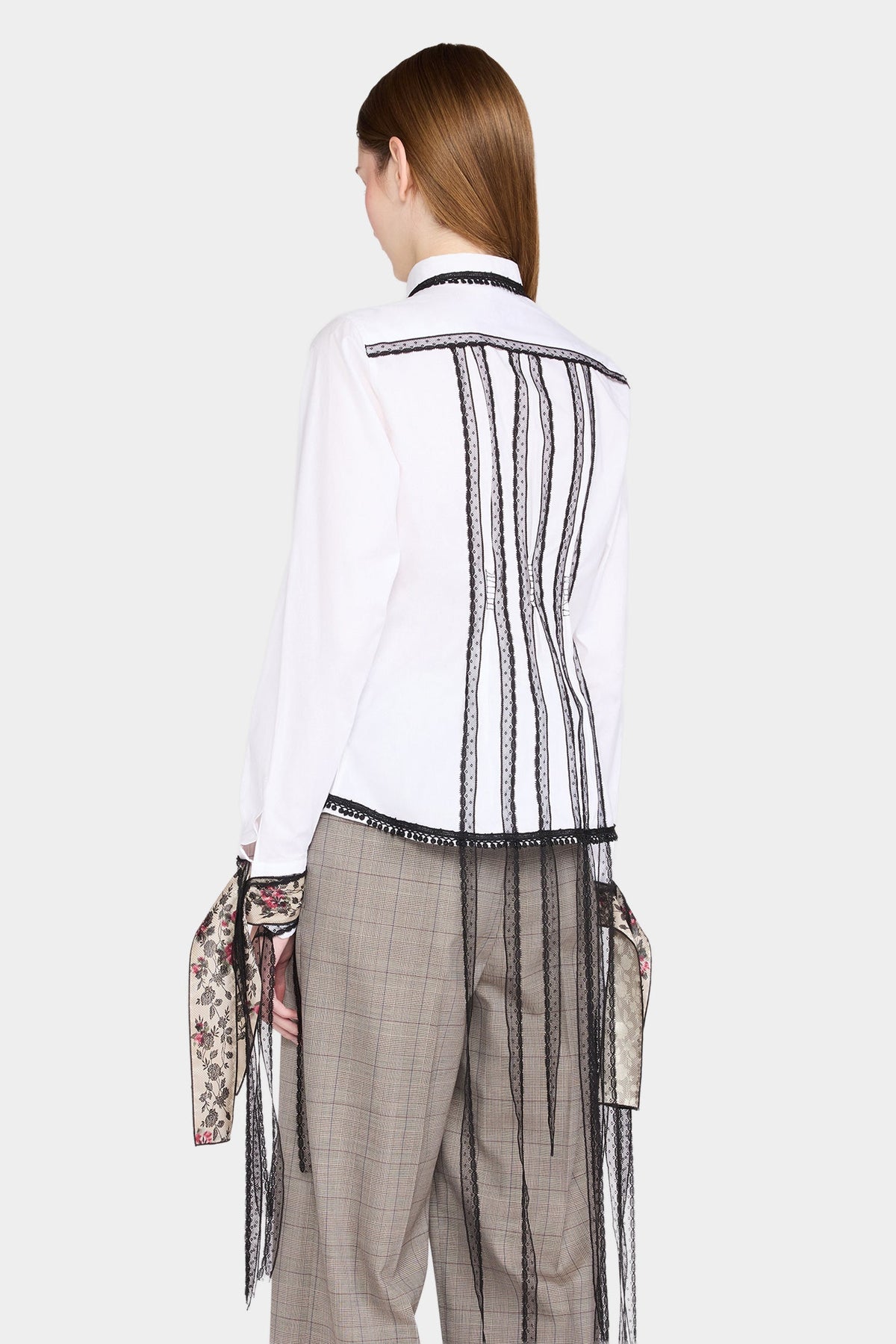 Embroidered Portrait Lace Shirt