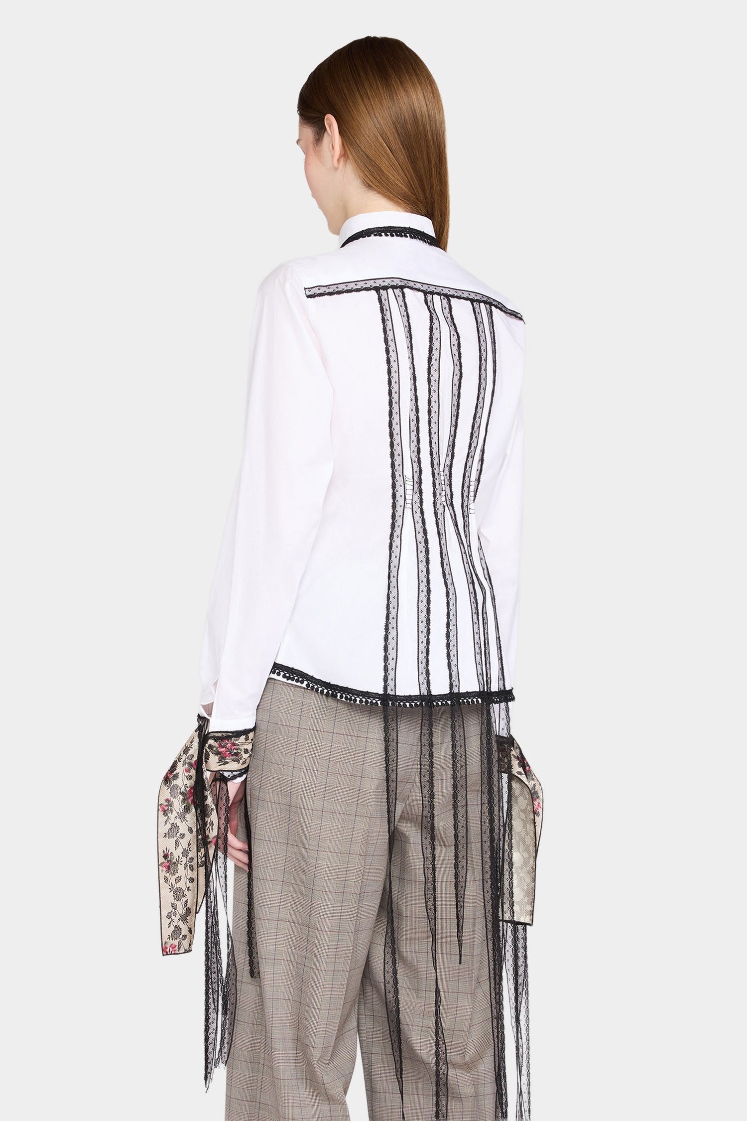 Embroidered Portrait Lace Shirt