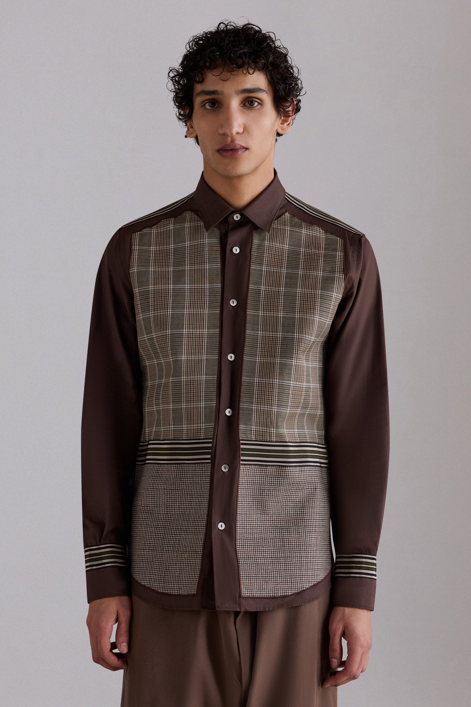 Brown Checked Regular Shirt