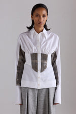 Tweed Bustier Cotton Shirt