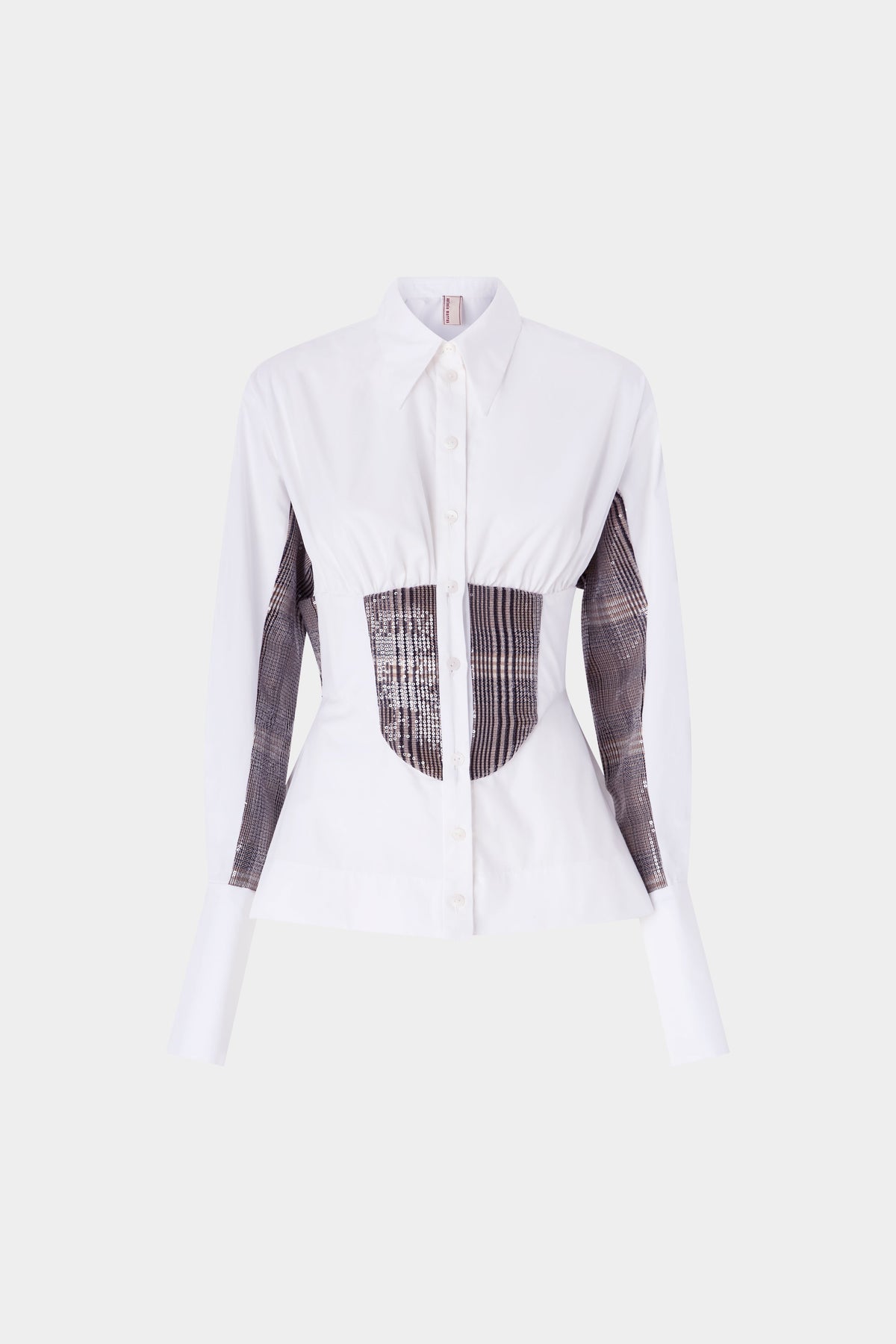 Tweed Bustier Cotton Shirt