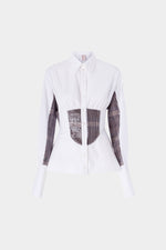 Tweed Bustier Cotton Shirt