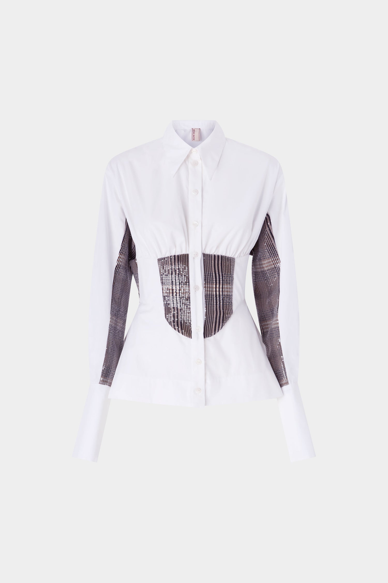 Tweed Bustier Cotton Shirt