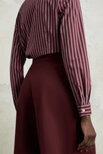 Burgundy Striped Regular Shirt