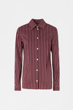 Burgundy Striped Regular Shirt