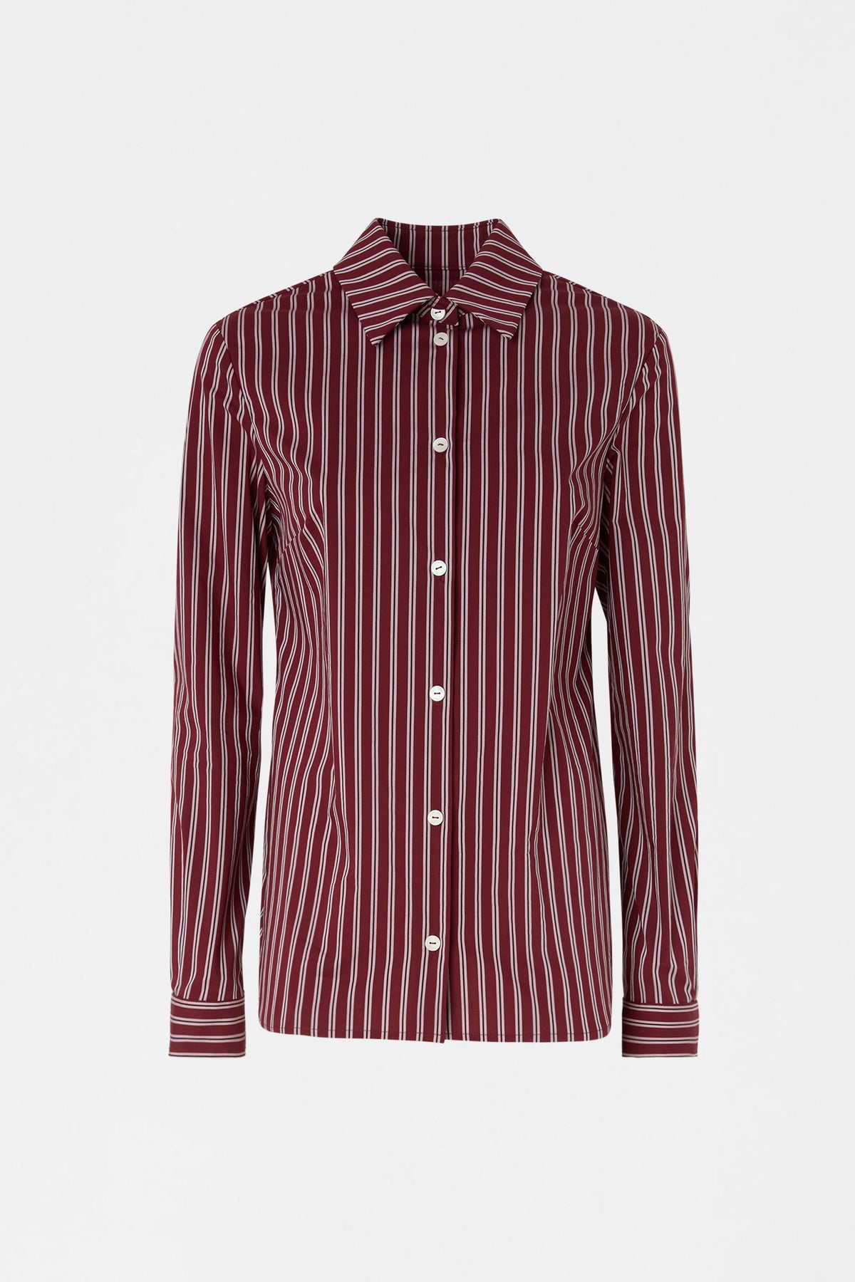Burgundy Striped Regular Shirt