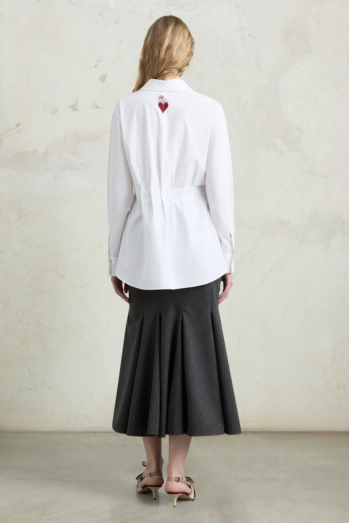 White Drawstring Waist Shirt