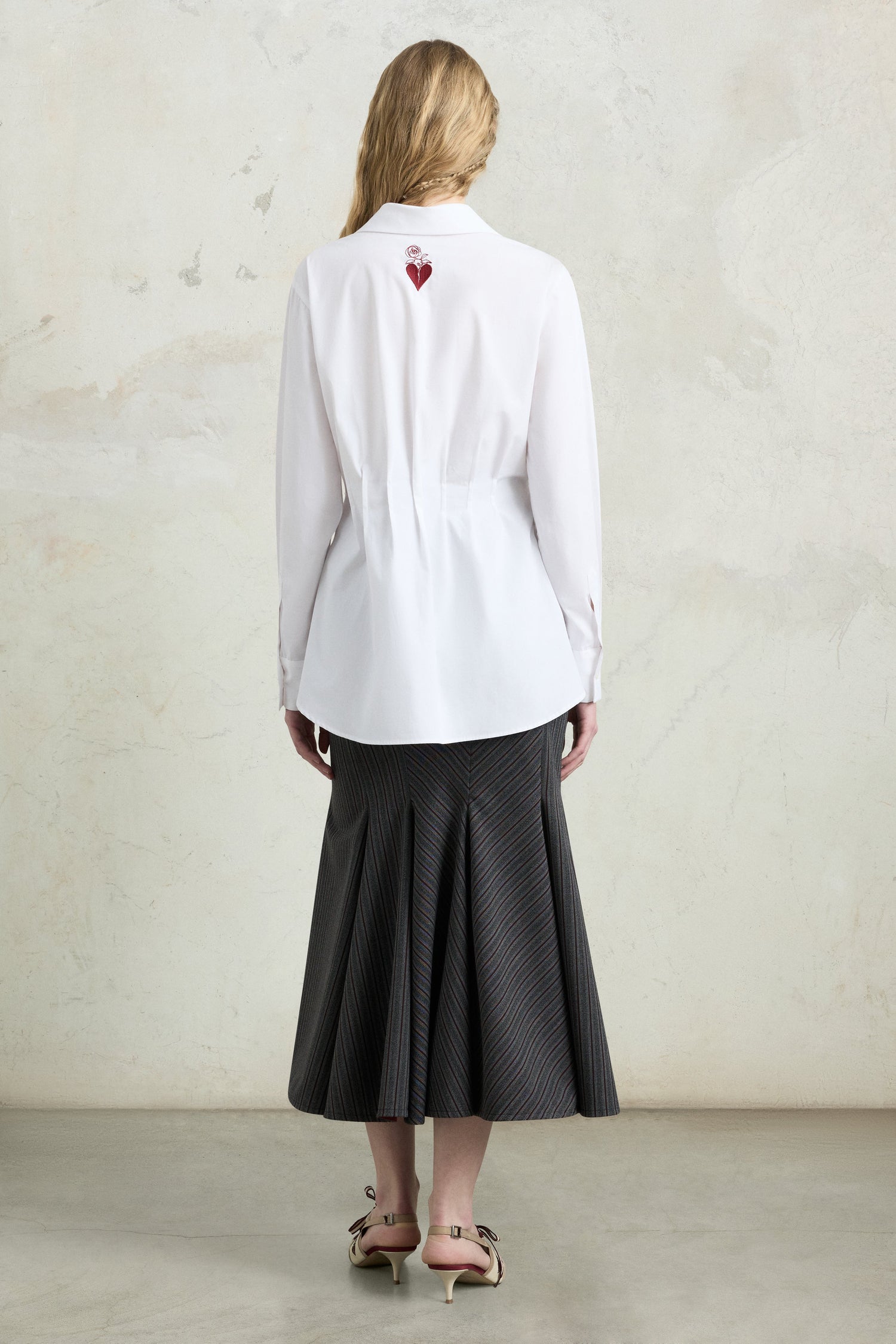 White Drawstring Waist Shirt