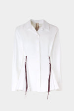 White Drawstring Waist Shirt