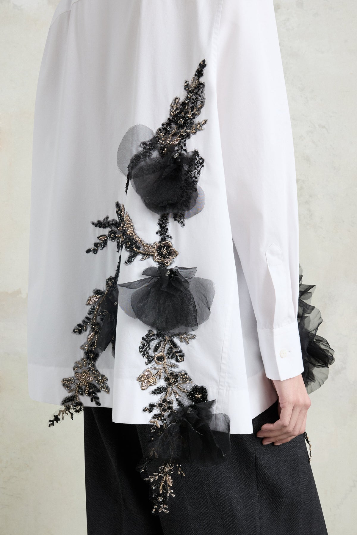 Robespierre with Cascading Floral Embroidery