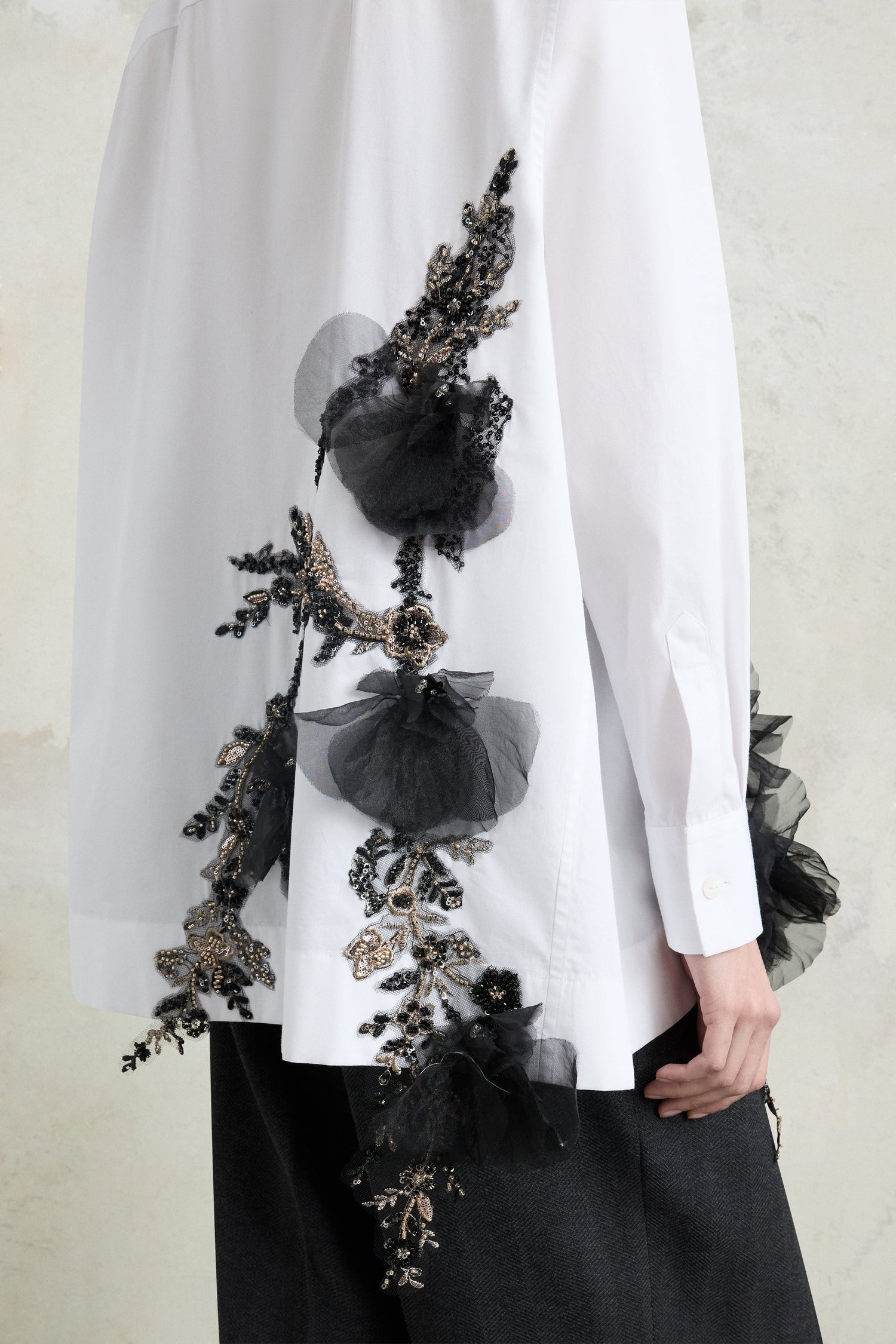 Robespierre with Cascading Floral Embroidery