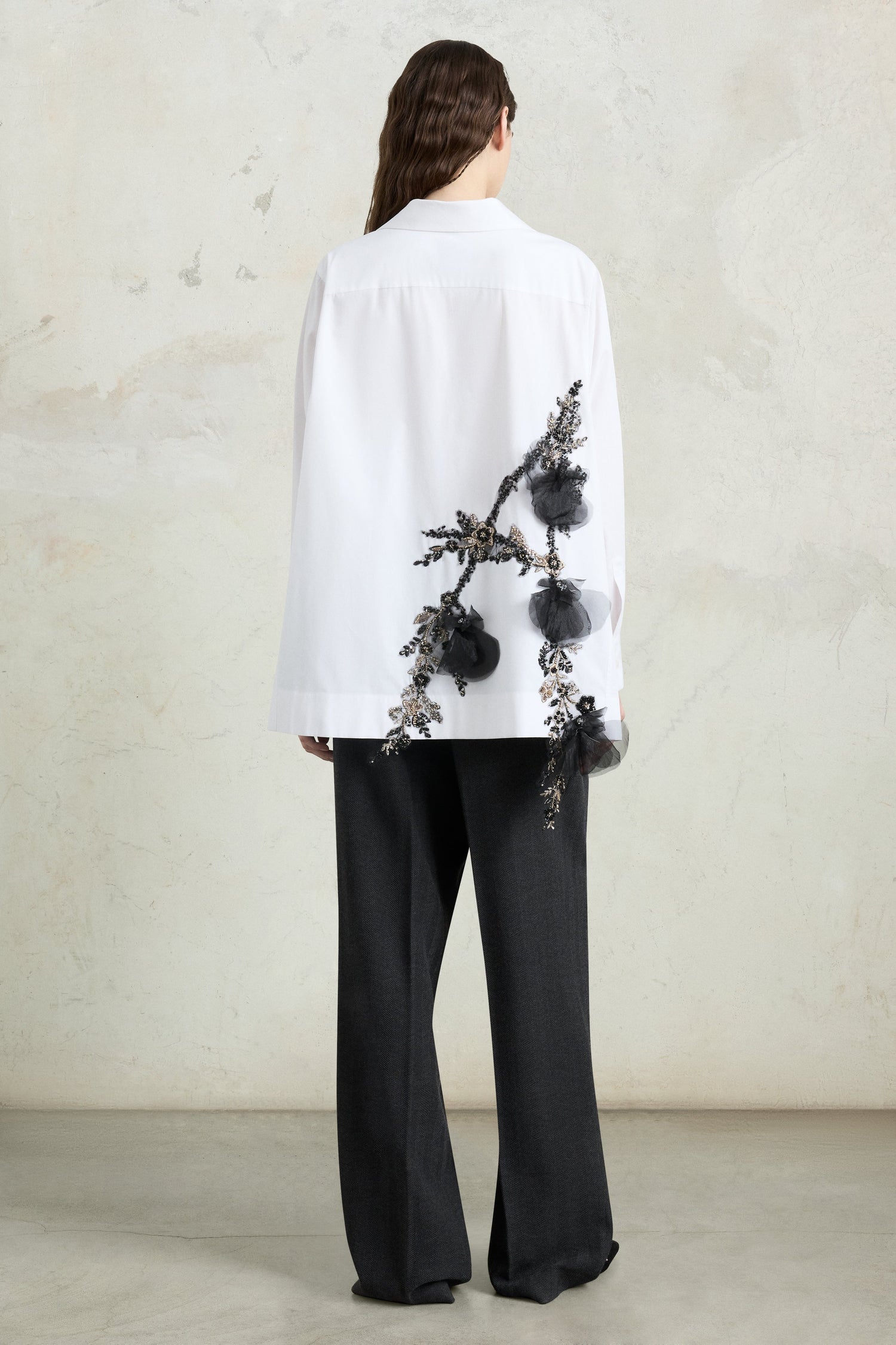Robespierre with Cascading Floral Embroidery
