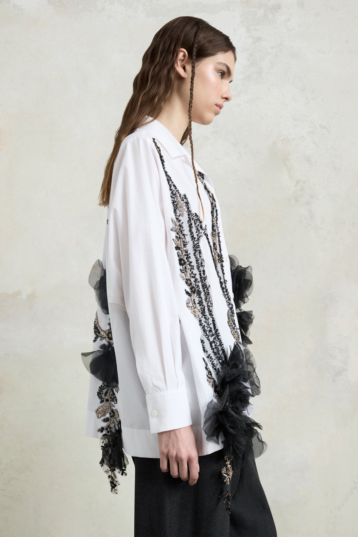 Robespierre with Cascading Floral Embroidery