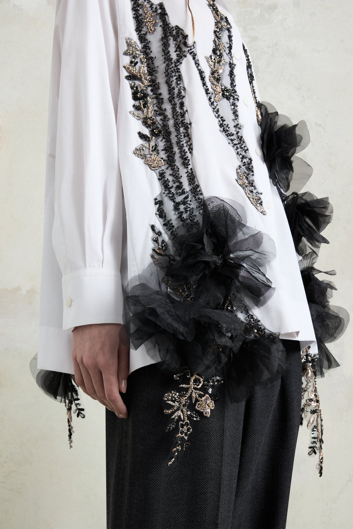 Robespierre with Cascading Floral Embroidery