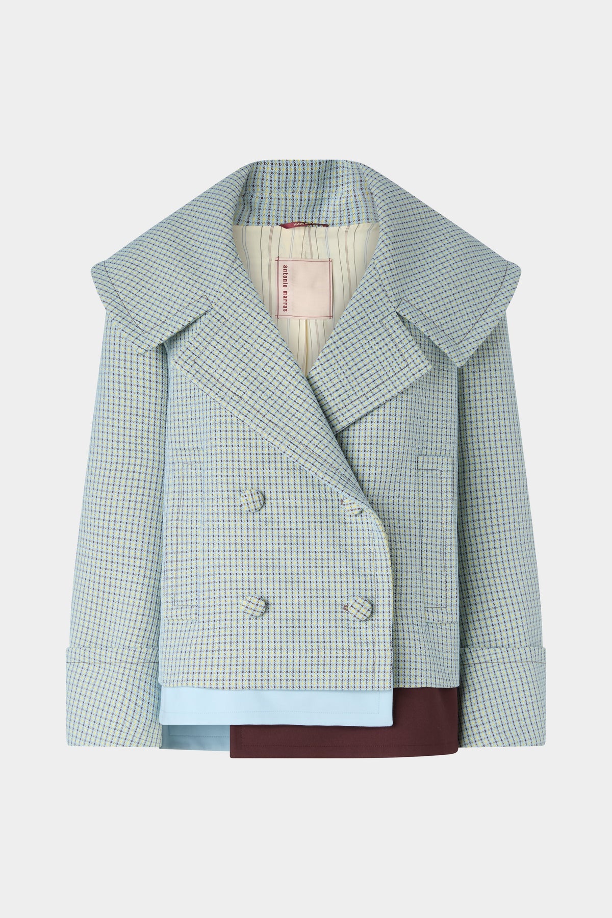 Boxy Double-breasted Jacquard Coat