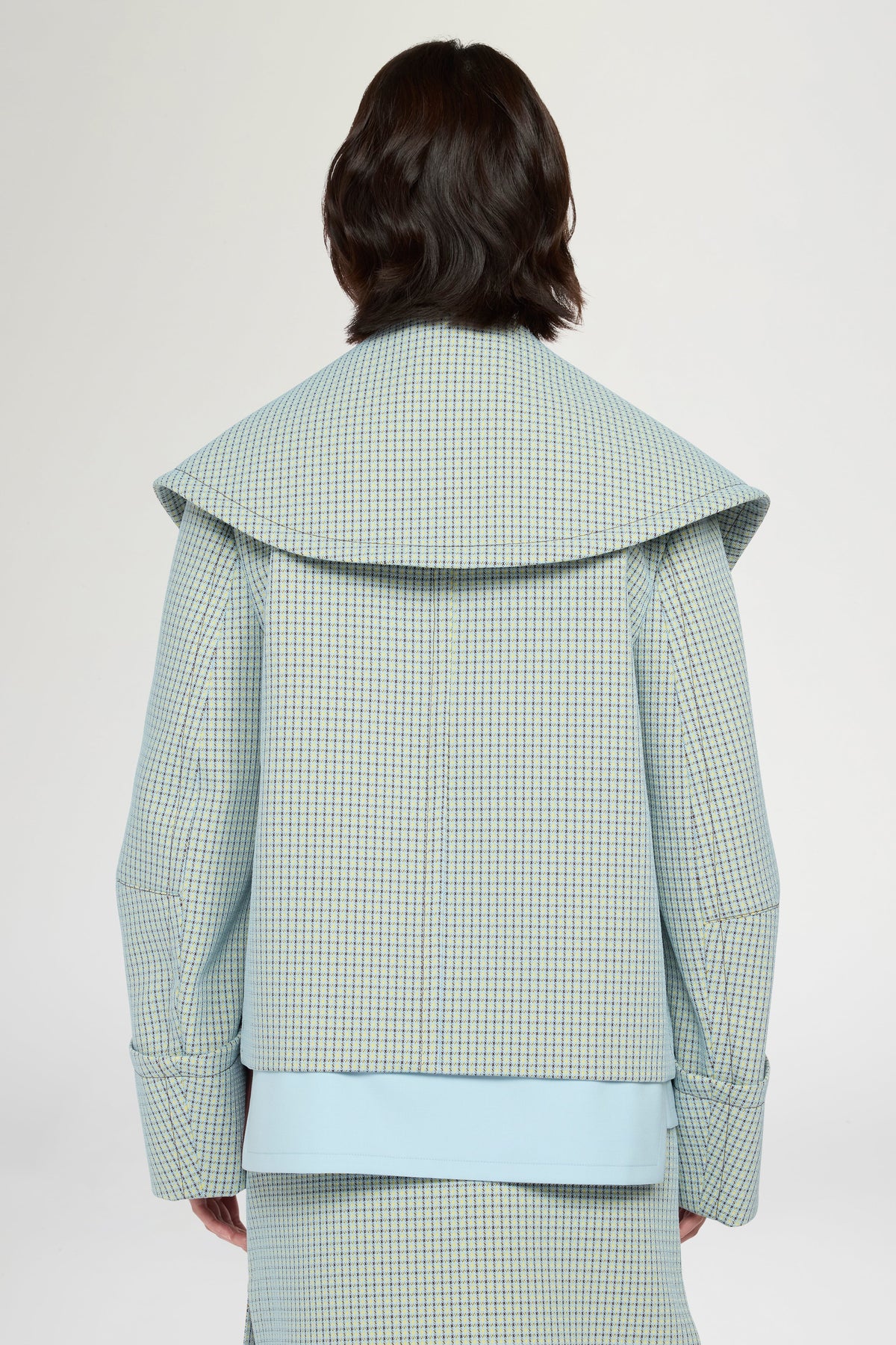 Boxy Double-breasted Jacquard Coat