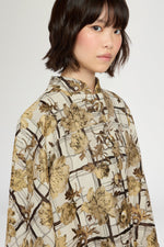 Flared Coat with Camel Pinstripe Pleated Insert