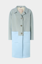 Patchwork Jacquard Coat with Color-block Panels