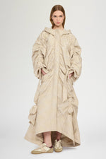 Long Padded Floral-Quilted Parka