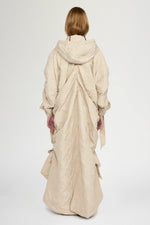 Long Padded Floral-Quilted Parka