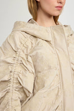Long Padded Floral-Quilted Parka