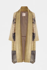 Patchwork Caban With Shawl Collar