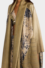 Patchwork Caban With Shawl Collar