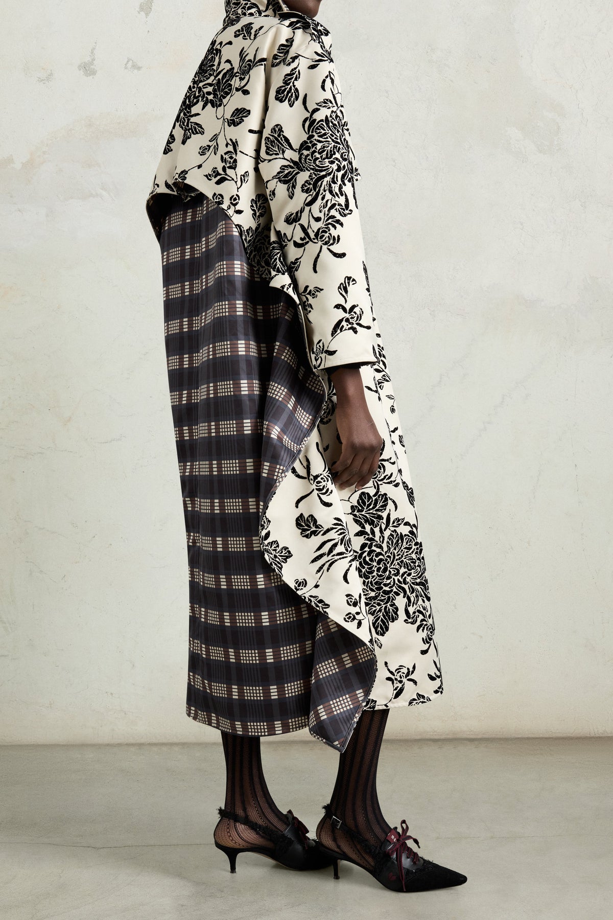 Floral Wallpaper Trench Coat