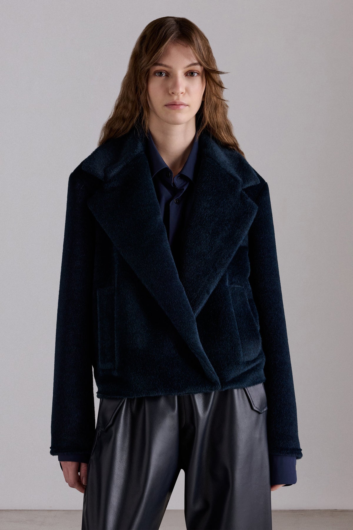 Cropped Baby Suri Alpaca & Wool Coat