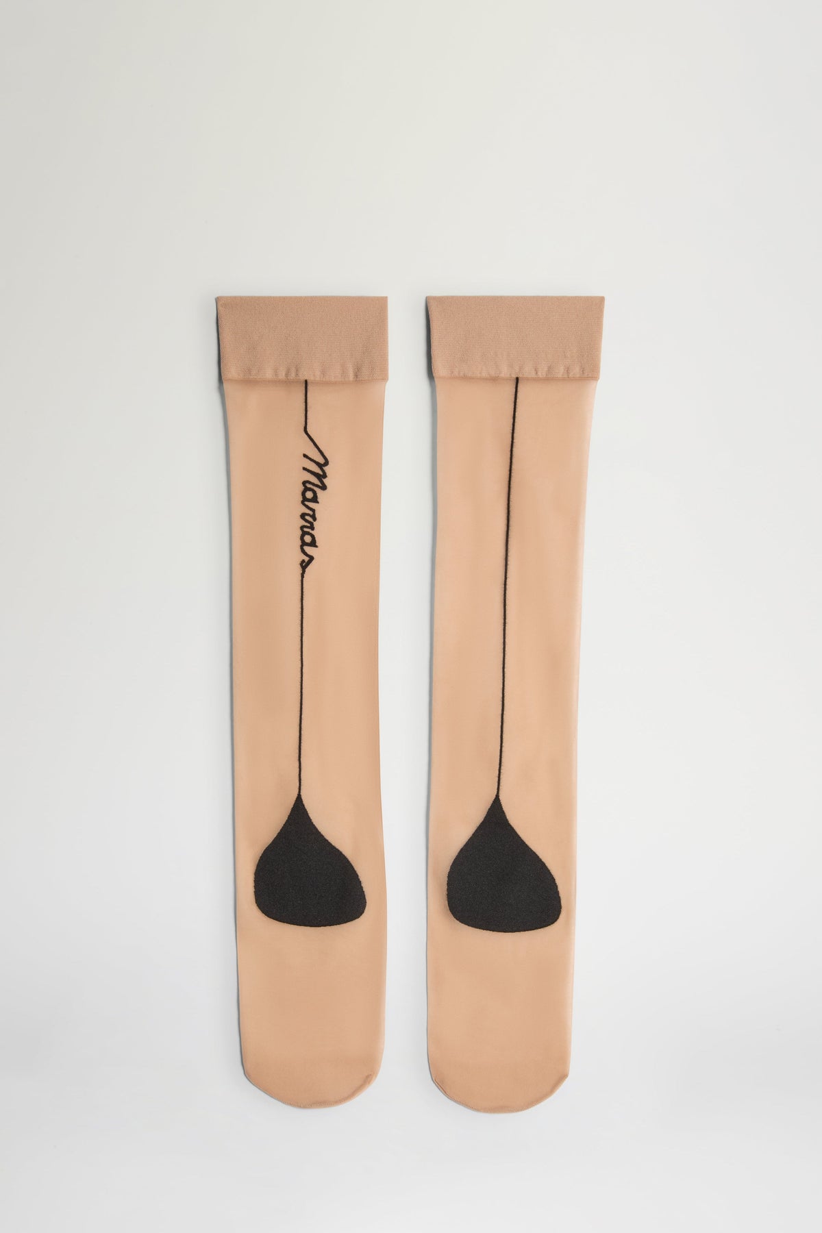Nude Sheer Knee-High Socks