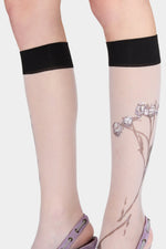 Lilac Floral Sheer Socks