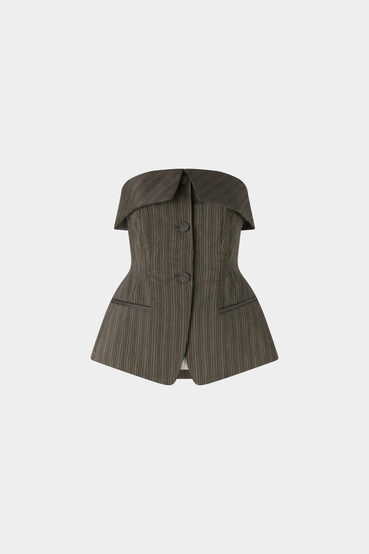 Pinstripe Jacquard Cotton Bustier