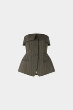 Pinstripe Jacquard Cotton Bustier