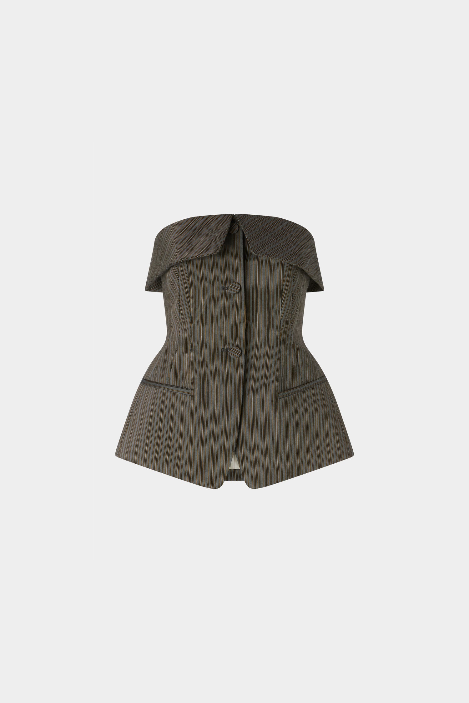 Pinstripe Jacquard Cotton Bustier