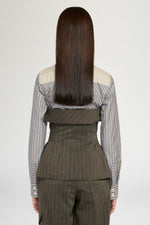 Pinstripe Jacquard Cotton Bustier