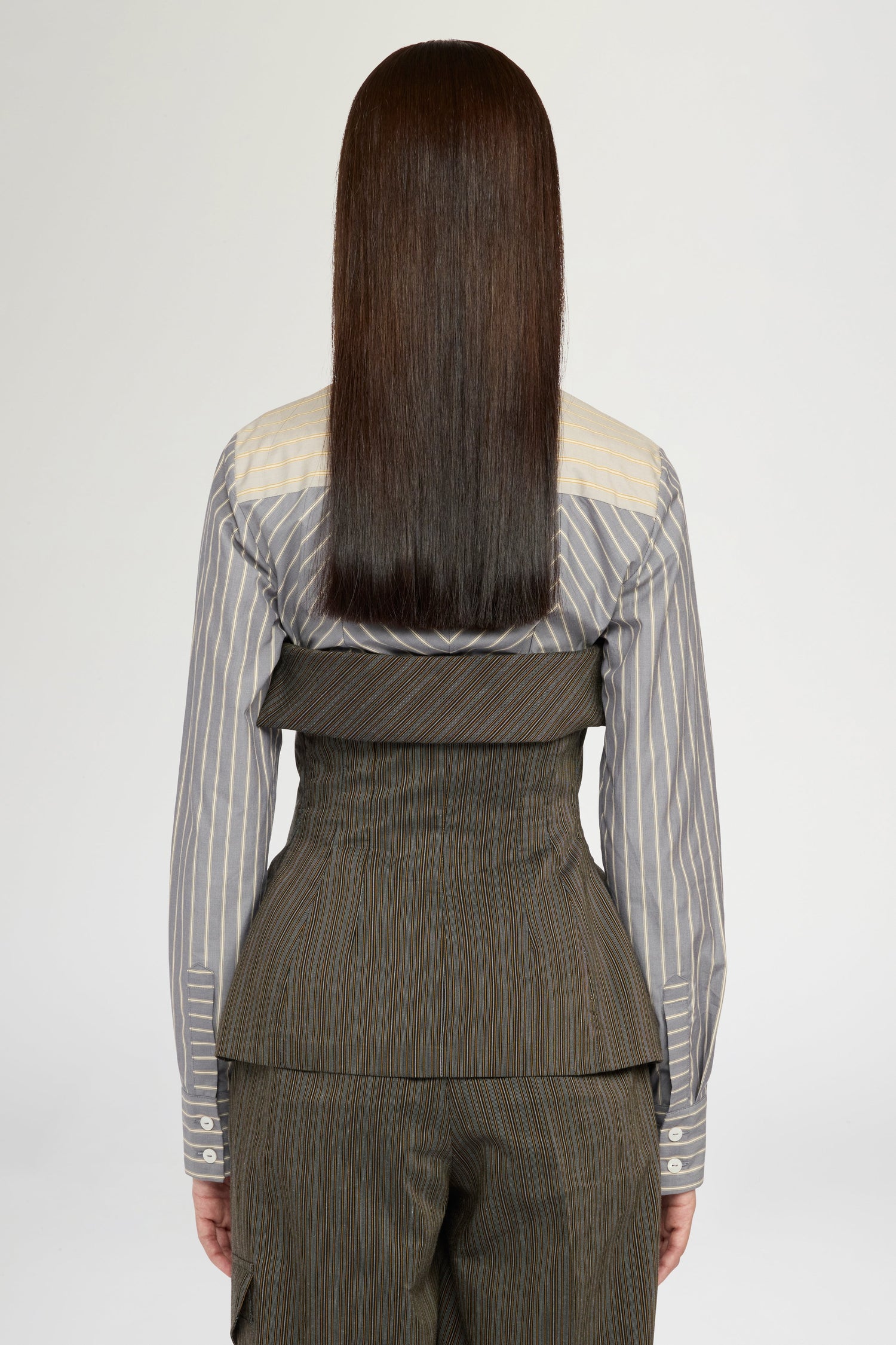 Pinstripe Jacquard Cotton Bustier