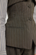 Pinstripe Jacquard Cotton Bustier
