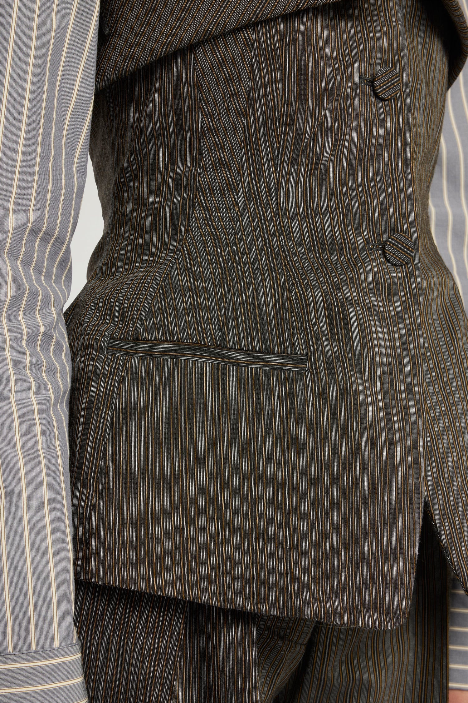 Pinstripe Jacquard Cotton Bustier