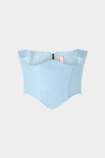 Leather Bustier in Light Blue