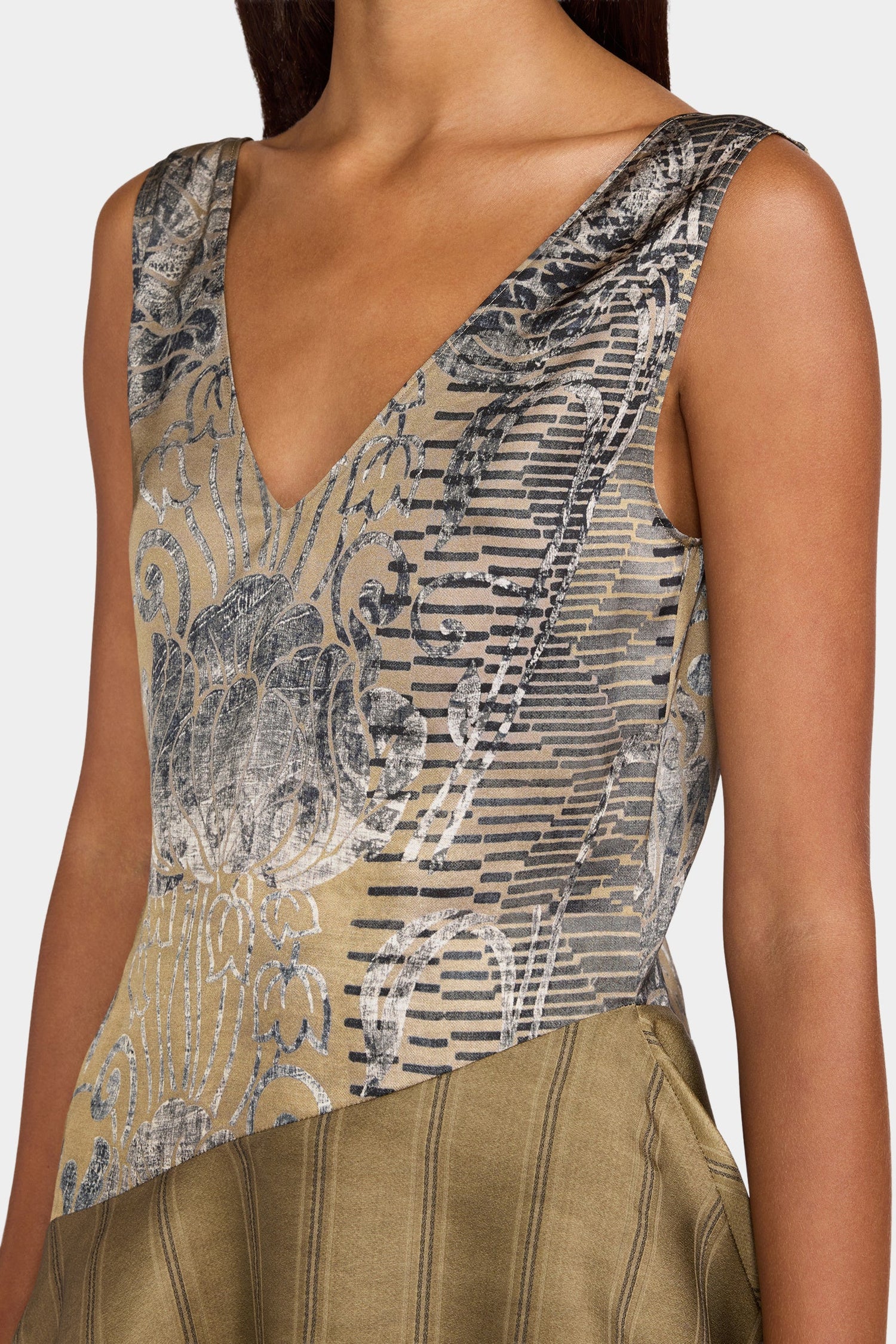Gold Asymmetric Ruffled Top