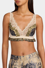 Ecru Lace Patchwork Bra