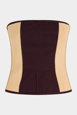 Burgundy Pinstripe Patchwork Bustier