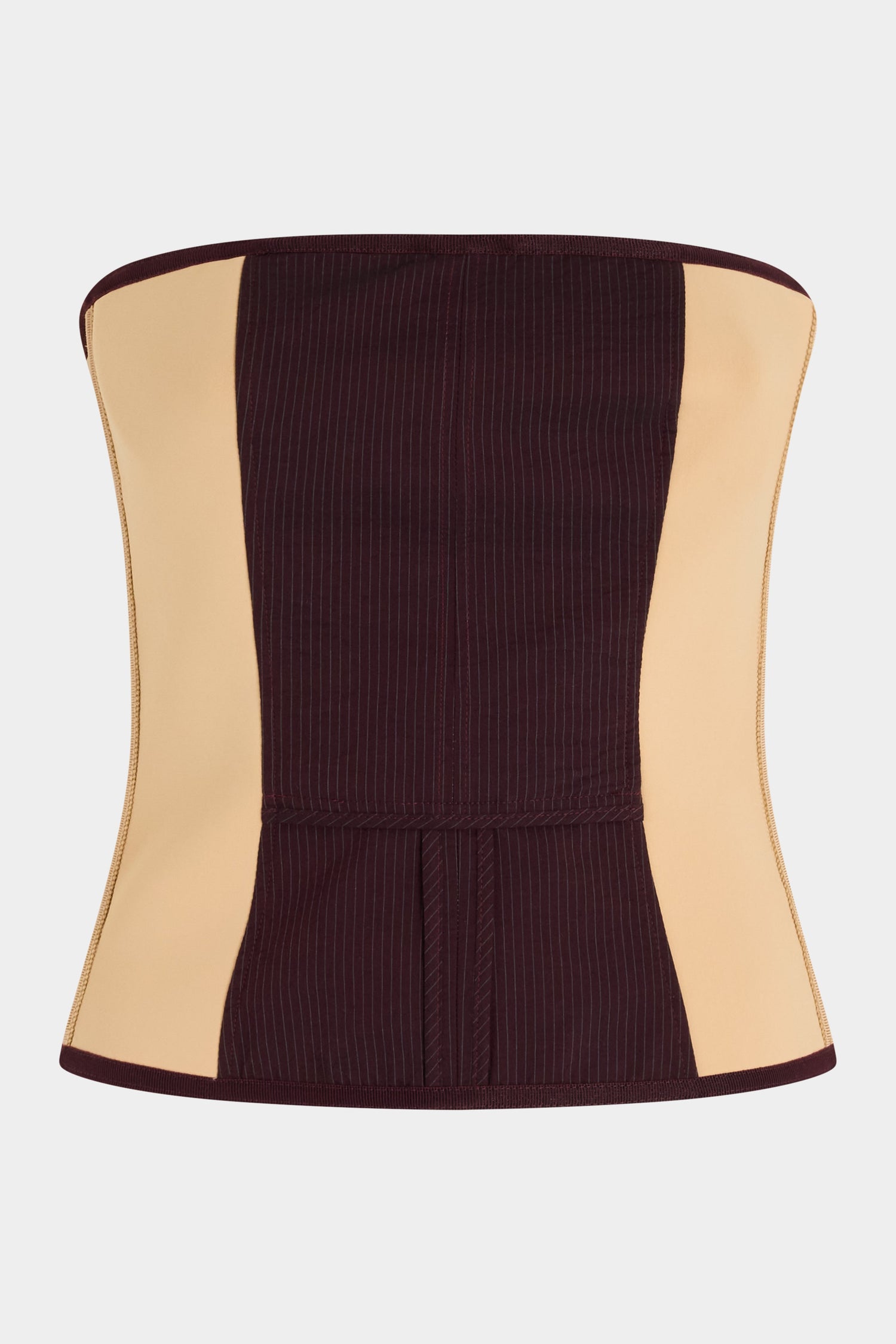 Burgundy Pinstripe Patchwork Bustier