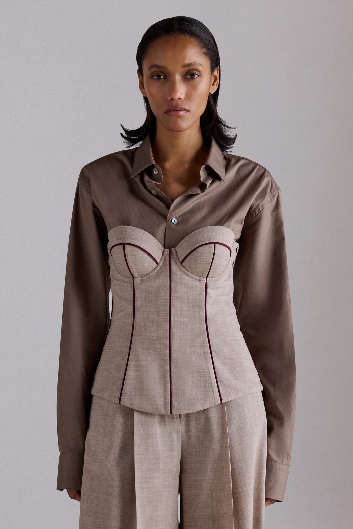Melange Wool Corset Bustier