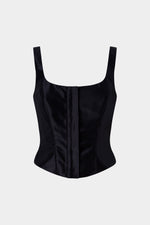 Black Shimmering Taffeta Corset