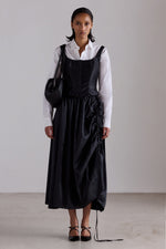 Black Shimmering Taffeta Corset