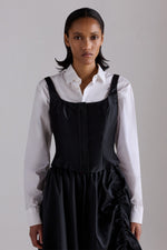 Black Shimmering Taffeta Corset