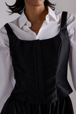 Black Shimmering Taffeta Corset